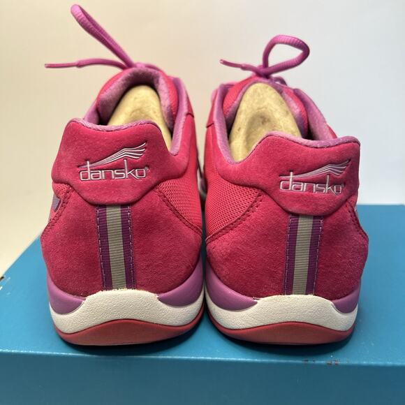 Dansko Shayla Suede Womens US 12.5-13 EU 43 Pink Lace Up Comfort Sneaker Fuchsia - Picture 7 of 11